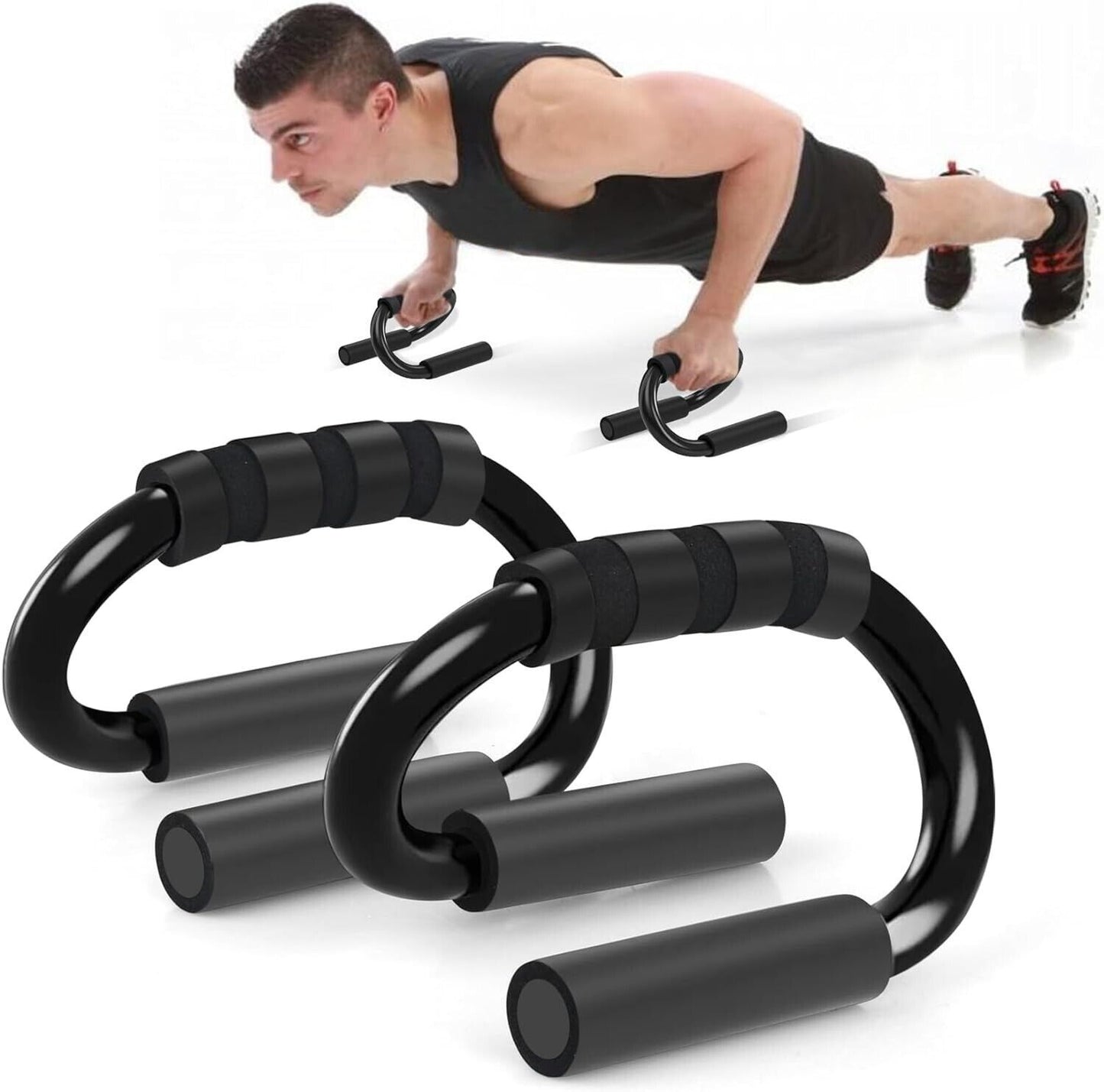 S-Shaped Push-Up Bars - Non-Slip Fitness Grips