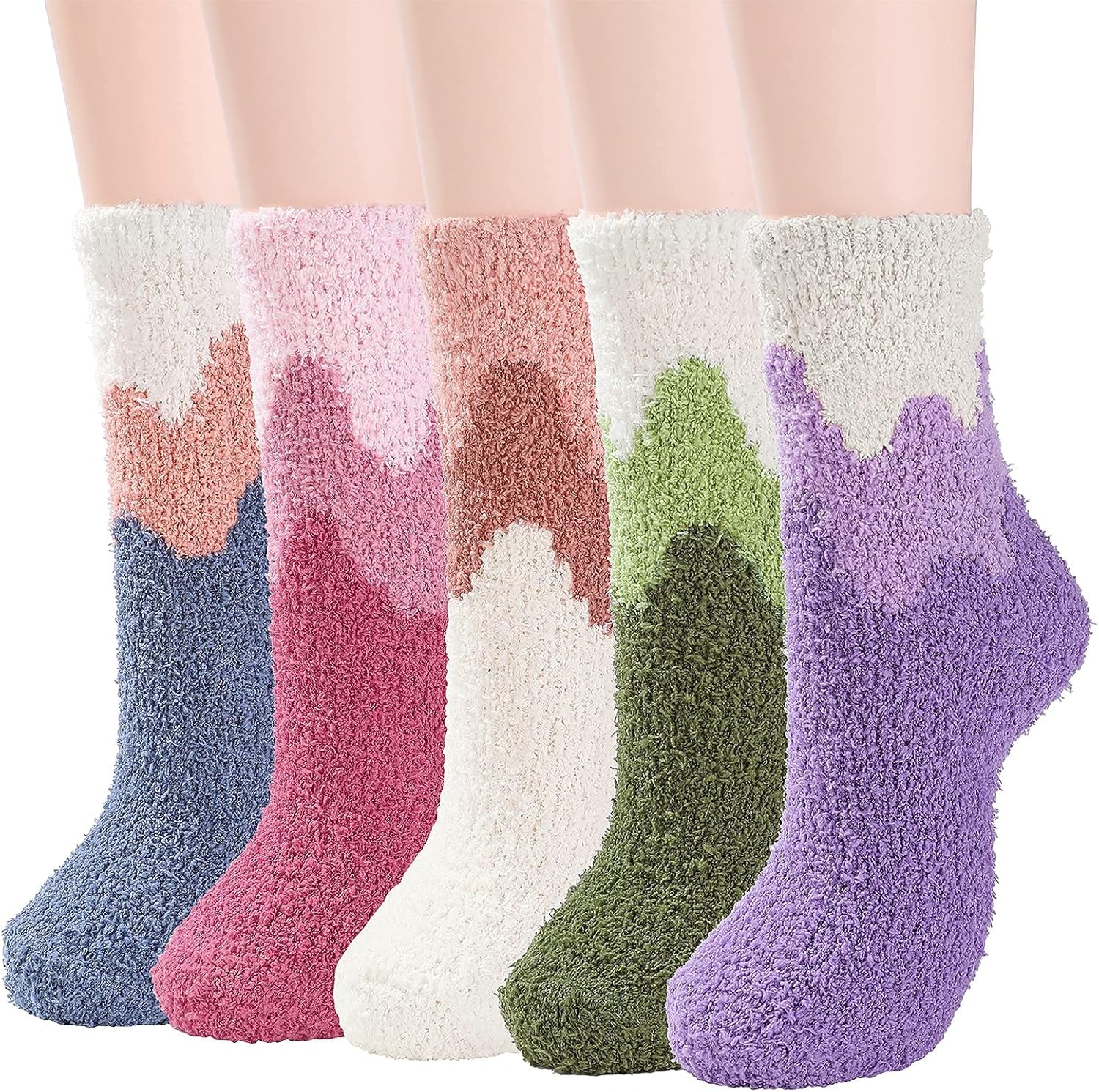 Womens Fuzzy Socks Winter Warm Fluffy Socks Athletic Outdoor Sports Socks