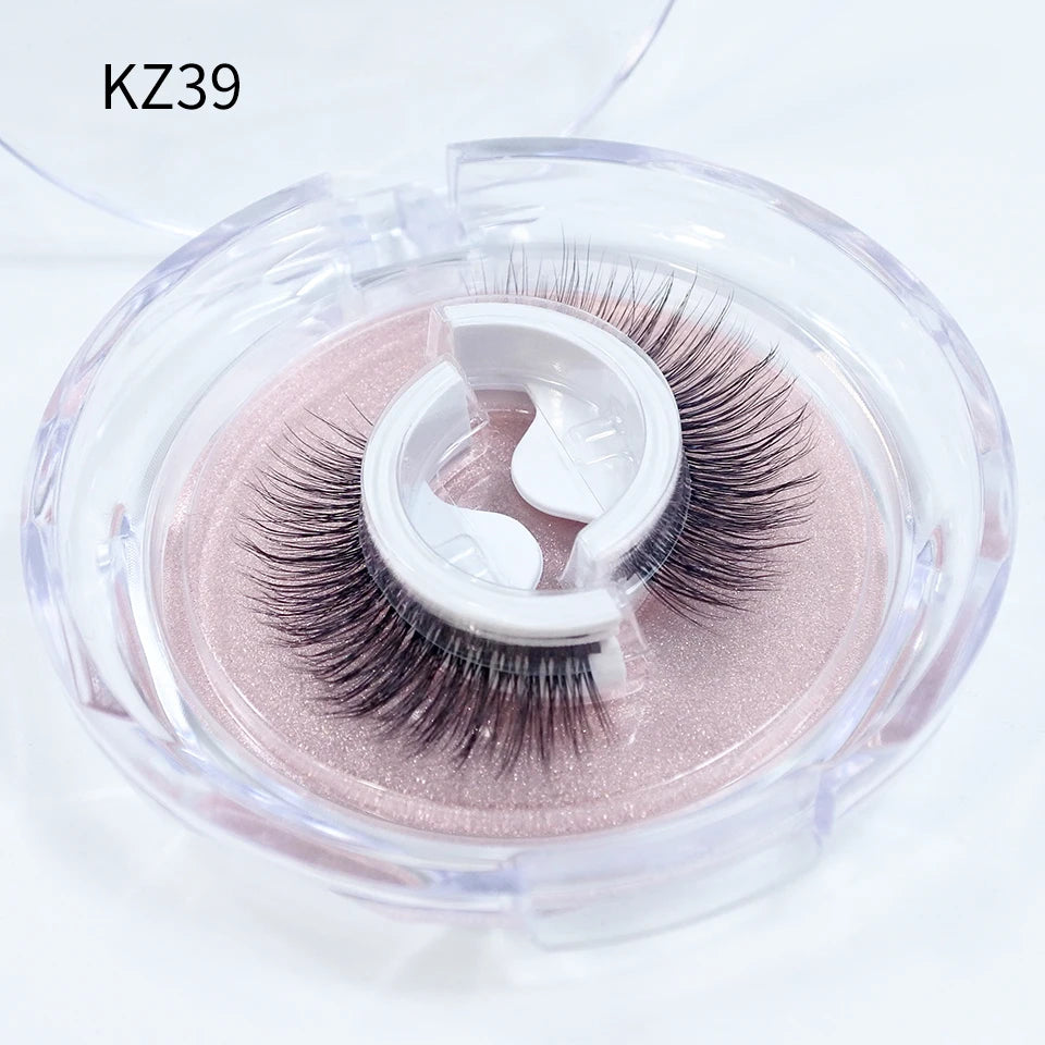 Self Adhesive Eyelashes Glue-Free Reusable 3D Wispy Thick Natural Lashes Makeup Fake Eyelashes