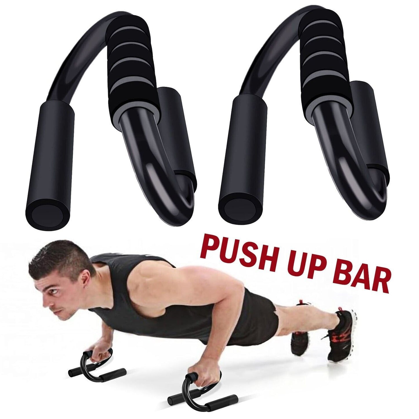 S-Shaped Push-Up Bars - Non-Slip Fitness Grips