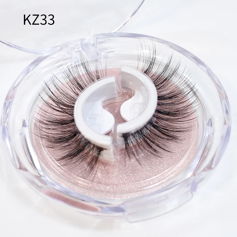 Self Adhesive Eyelashes Glue-Free Reusable 3D Wispy Thick Natural Lashes Makeup Fake Eyelashes